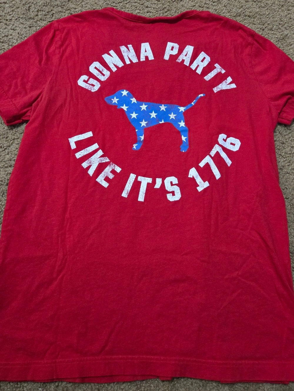 PINK Victoria's Secret USA Patriotic Strappy V-Neck Tee